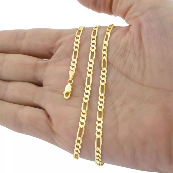 Other - Real 14K Gold Figaro Chain 4.5mm 22” Mens Necklace